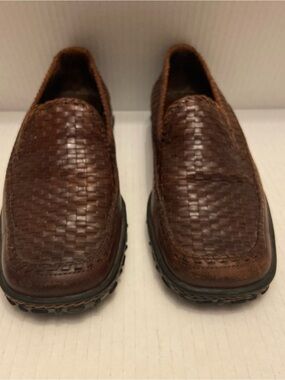 Cole Haan Country  Brown Basketweave Style Leather Slip On Loafers Size 8 B.